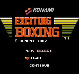 Exciting Boxing (Japan) Title Screen